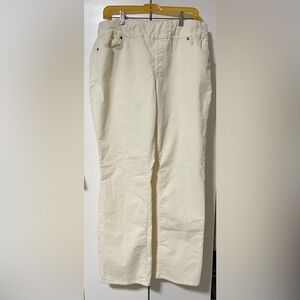Coldwater Creek Ivory Corduroy Pull On Pants